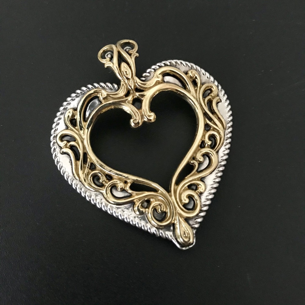 Carolyn Pollack Sterling/Brass Heart Enhancer